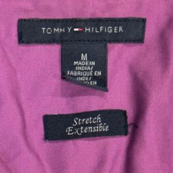 Women's Tommy Hilfiger Stretch Medium long sleeve purple button down blouse top - Picture 5 of 7